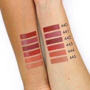 Swatch tintas de labios Zao